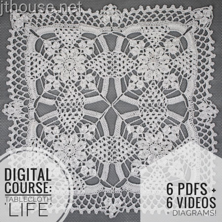 DIGITAL crochet course - TABLECLOTH LIFE - 6 digital lessons