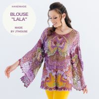 Ready-made Oversized Blouse LALA in violet-lilac colors